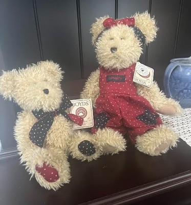 Boyds Bear Set of 2 Coordinating Plush Stephanie and S. B. - New with Tags!