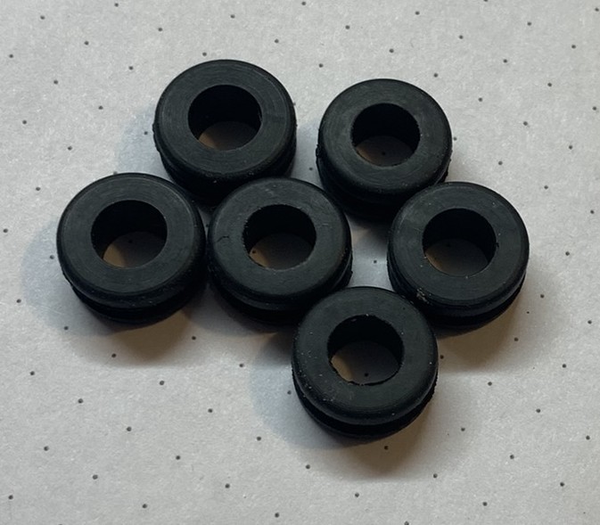 Circular .375 Grommet, .250 ID, .093 Panel Thickness, Black, 6 Each