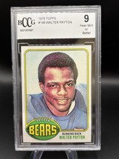 1976 Topps #148 Walter Payton Rookie Card BGS BCCG 9 Near Mint+. rookie card picture