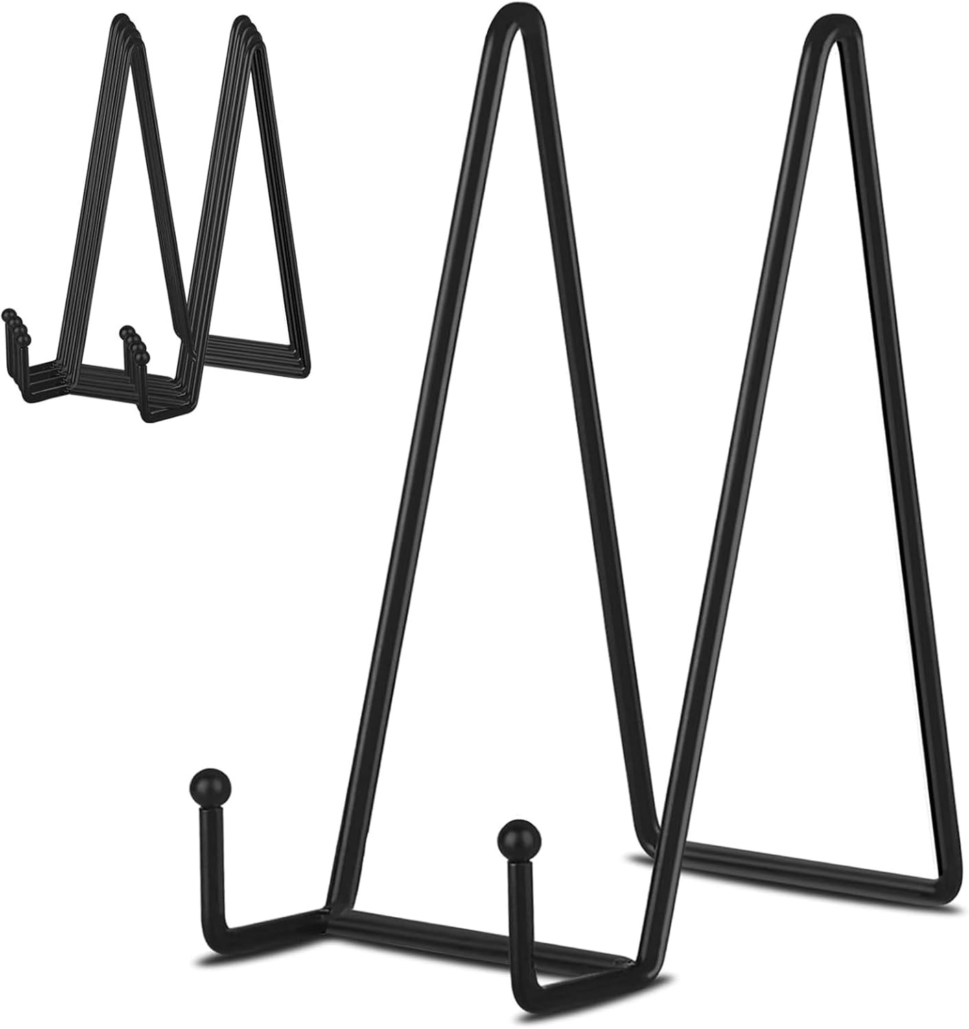 5 Pack 8 Inch Plate Holder Display Stands, Large Metal Black Frame Stand for Pic
