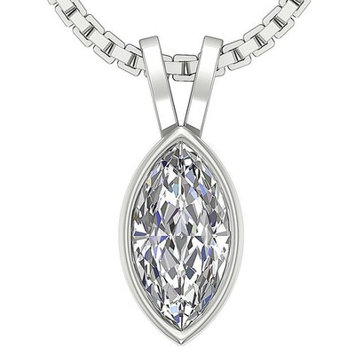 I1 g 0,25 ct runder Diamant Solitär Anhänger Halskette 4 Krappen 18 K Weißgold