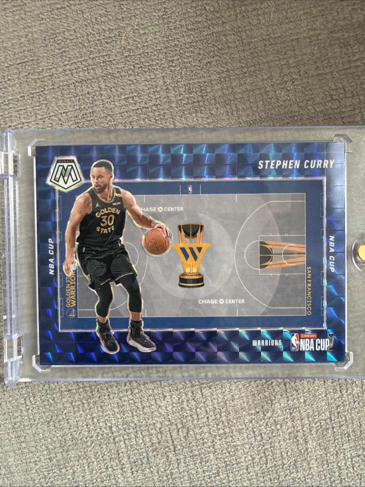 2024-25 Panini Mosaic Stephen Curry Emirates NBA Cup Blue Prizm — SP