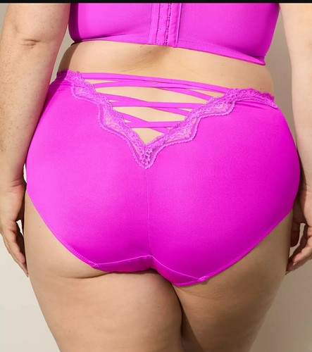 Lane Bryant Sexy Miami Fushia Strappy Back Full Brief Panty Plus Size 26/28, 4X - 第 1/5 張圖片