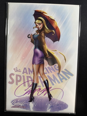 #ad Amazing Spider Man #14 Cover D Variant Signed J Scott campbell With COA NM *A13 $79.99