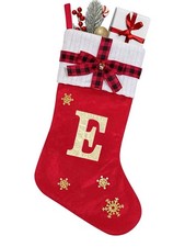 Letter  E  Monogram Christmas Stocking