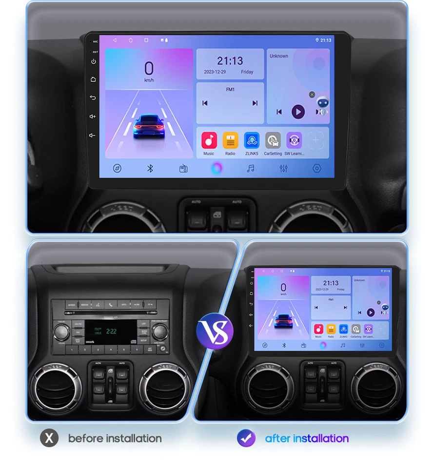 9"Android Car Stereo Radio Carplay GPS Navi For Chrysler sebring 300C Dodge Ram - Image 2 of 4