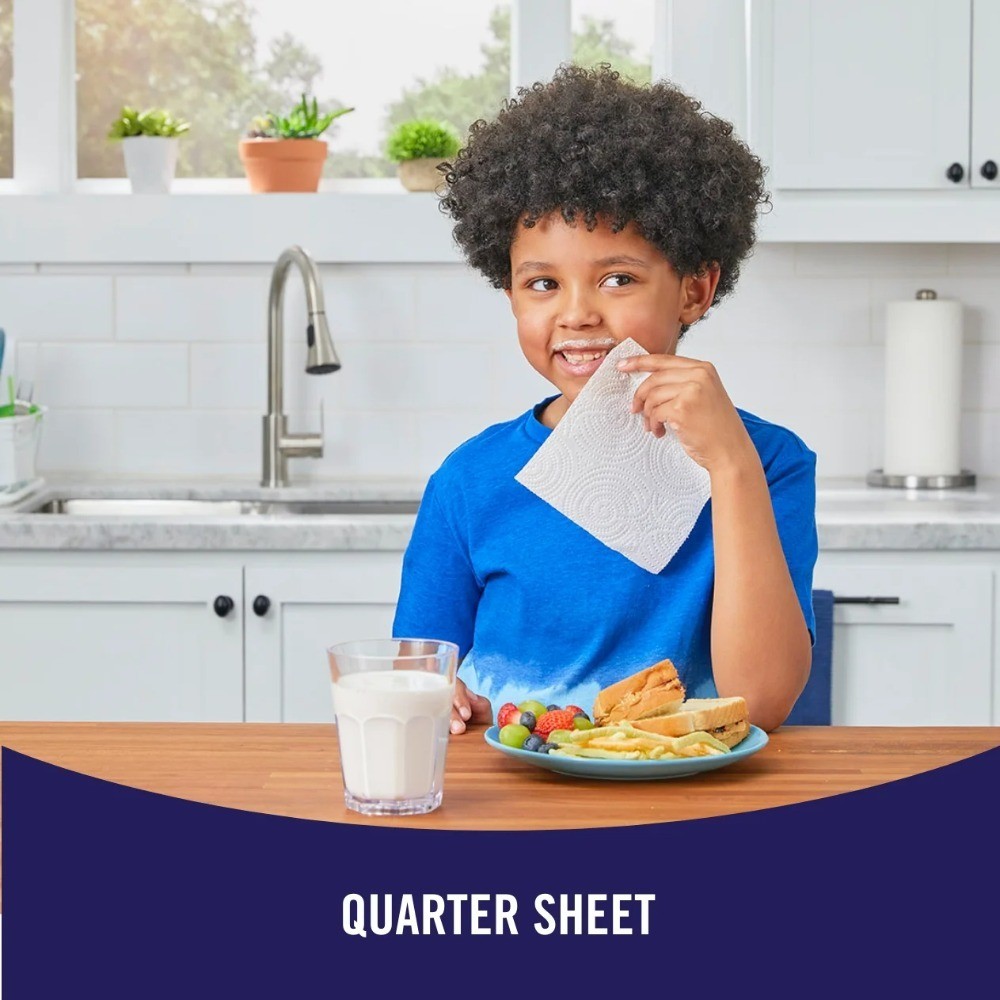 Double Roll Paper Towels 6 Rolls Absorbent Kitchen Towels Tear-a-Square Sheets