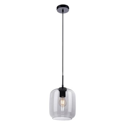 Just Light. SHITAKE Pendelleuchte Hängelampe Transparent Schwarz Glas H 150 cm