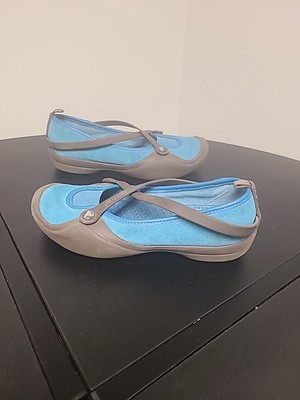 Crocs Celeste Women's 6 Suede Turquoise Crisscross Ballet Flats Comfort Shoes