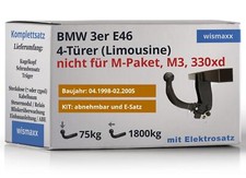 ANHÄNGERKUPPLUNG abnehmbar für BMW 3er E46 98-05 +13pol E-Satz ABE