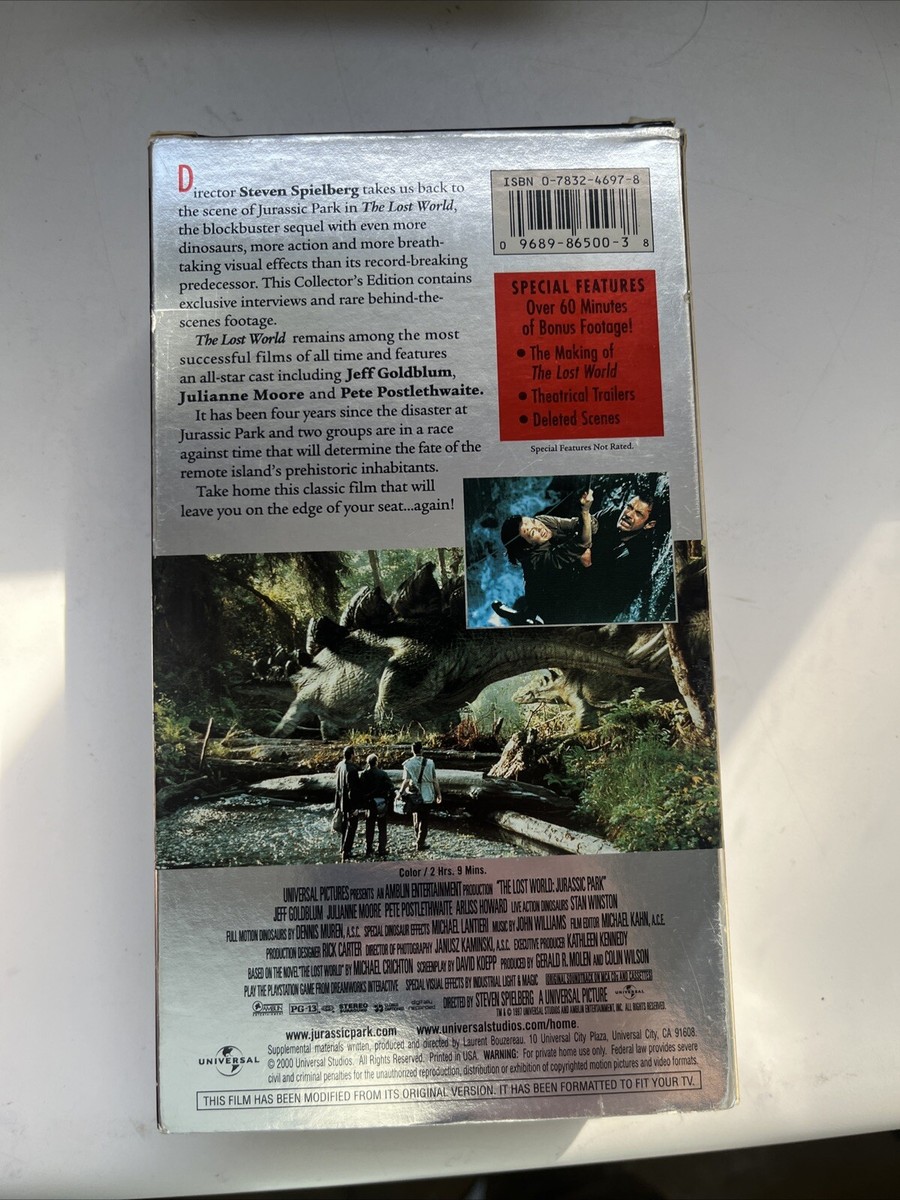 Lost World: Jurassic Park VHS 1997, 2000 Collector's Edition 2