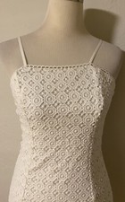 Lulus Women Crochet Lace Lined Mini Dress Size s White