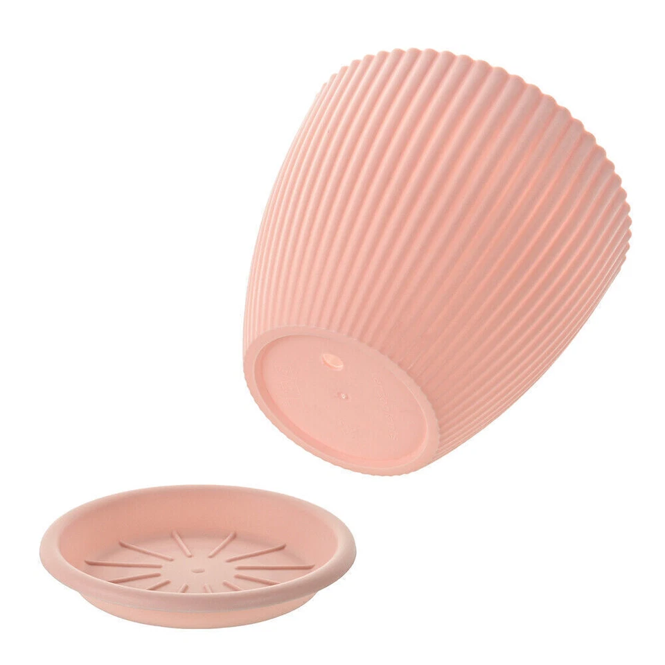 Paquete de 5 macetas de plástico macetas modernas para interiores y exteriores EE. UU. Foto 3 de 4