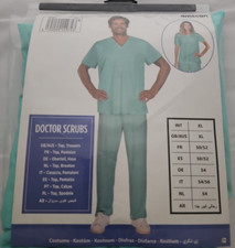 Unisex Doctors Scrubs Top & Trousers Adults Fancy Dress Costume XL