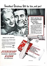 1946 SCHICK RAZOR Large Vintage Print Ad Eversharp Injector Shaving Shave