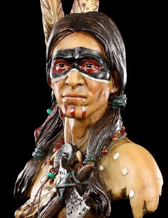 Indianer Figur Mit Tomahawk 49,5 Cm | Krieger Western Deko