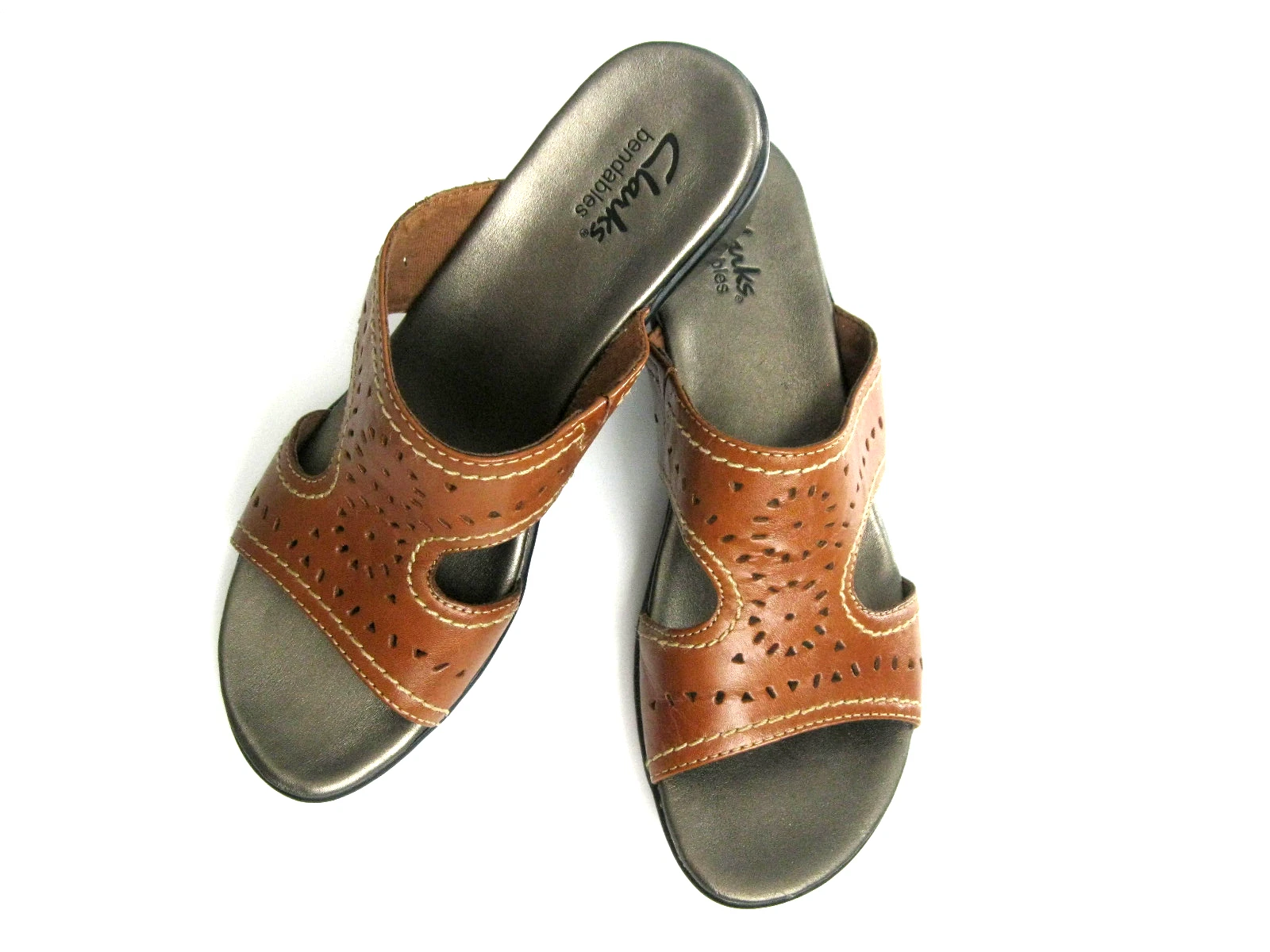 Sandali Clarks Ella Dance pieghevoli in pelle marrone misura 7 1 2 larghezza media