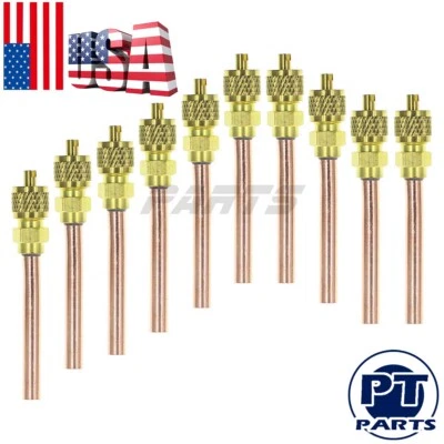 PARTSCOLLECT 10x Service/Access Valve 1/4" SAE *1/4" OD *2.75" Stem Core AC Refrigeration Kit