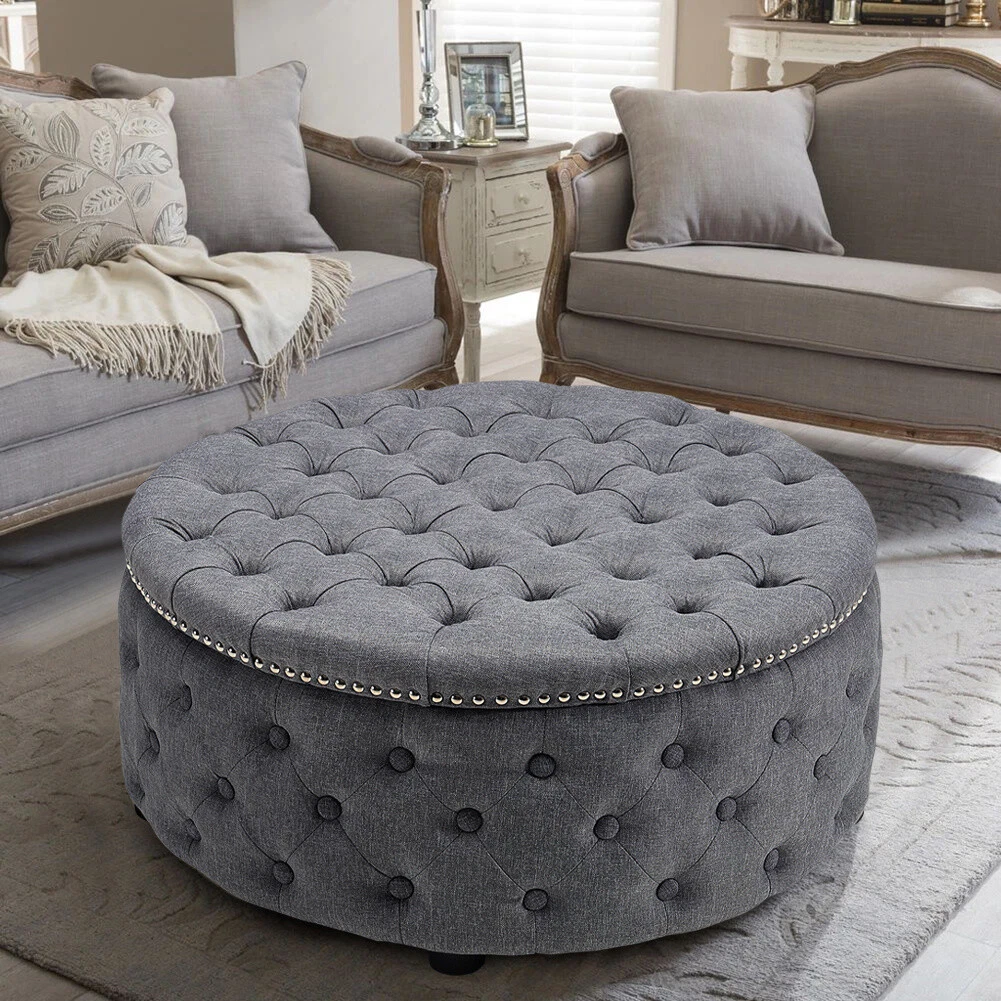 Round soft ottoman coffee cheap table