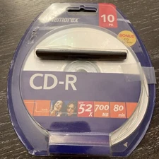 Memorex - CD-R 10 pack - 52x - 700MB - 80mins w/CD Marker - NEW