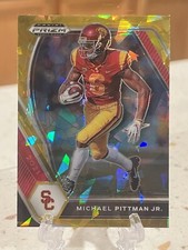 2021 Panini Prizm Draft Picks Michael Pittman Jr. Gold Cracked Ice Prizm