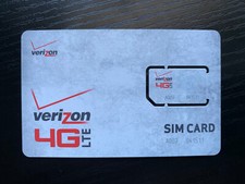 Verizon Wireless 4G LTE Standard Size SIM Card RETAILSIM4G-A 