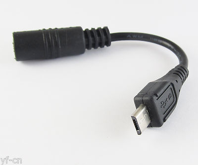 200pcs 5.5x2.1mm Female To Micro 5pin USB Male Cable DC Power Adapter Cable