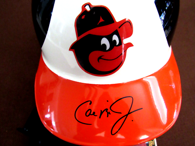 iron man baseball helmet CAL RIPKEN JR ORIOLES IRON MAN ORIOLES HOF SIGNED AUTO RAWLINGS HELMET #8  BEAUTY