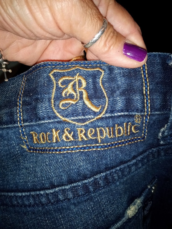 Rock & Republic Henlee Jeans Y2K Bling 34X34 Women's 100 Cotton eBay