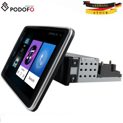 10.1'' Android 12 Autoradio 1 DIN mit GPS Navi WiFi BT USB DAB Drehbar Bildschirm