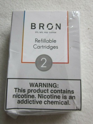Bron Refillable Cartridges  DTL/MTL Pod System 0,5 Ohm SS Coil 2 Stück