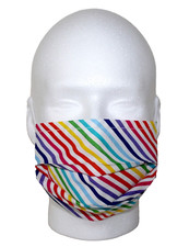 Rainbow  Diagonal Stripes Reusable Pocket Face Mask Adult Large Handmade