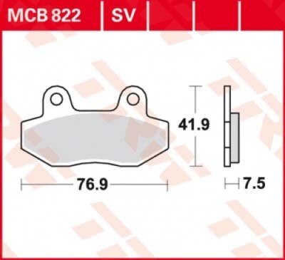 Bremsbelag für Mash Seventy Five 125 Bj. 2015 TRW Lucas MCB822SV