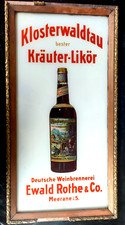alte Hinterglasbild, Klosterwaldtau Kräuterlikör, E. Rothe Weinbrennerei Meerane