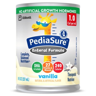 pediasure 1.0 cal vanilla case of 24 8oz. cans