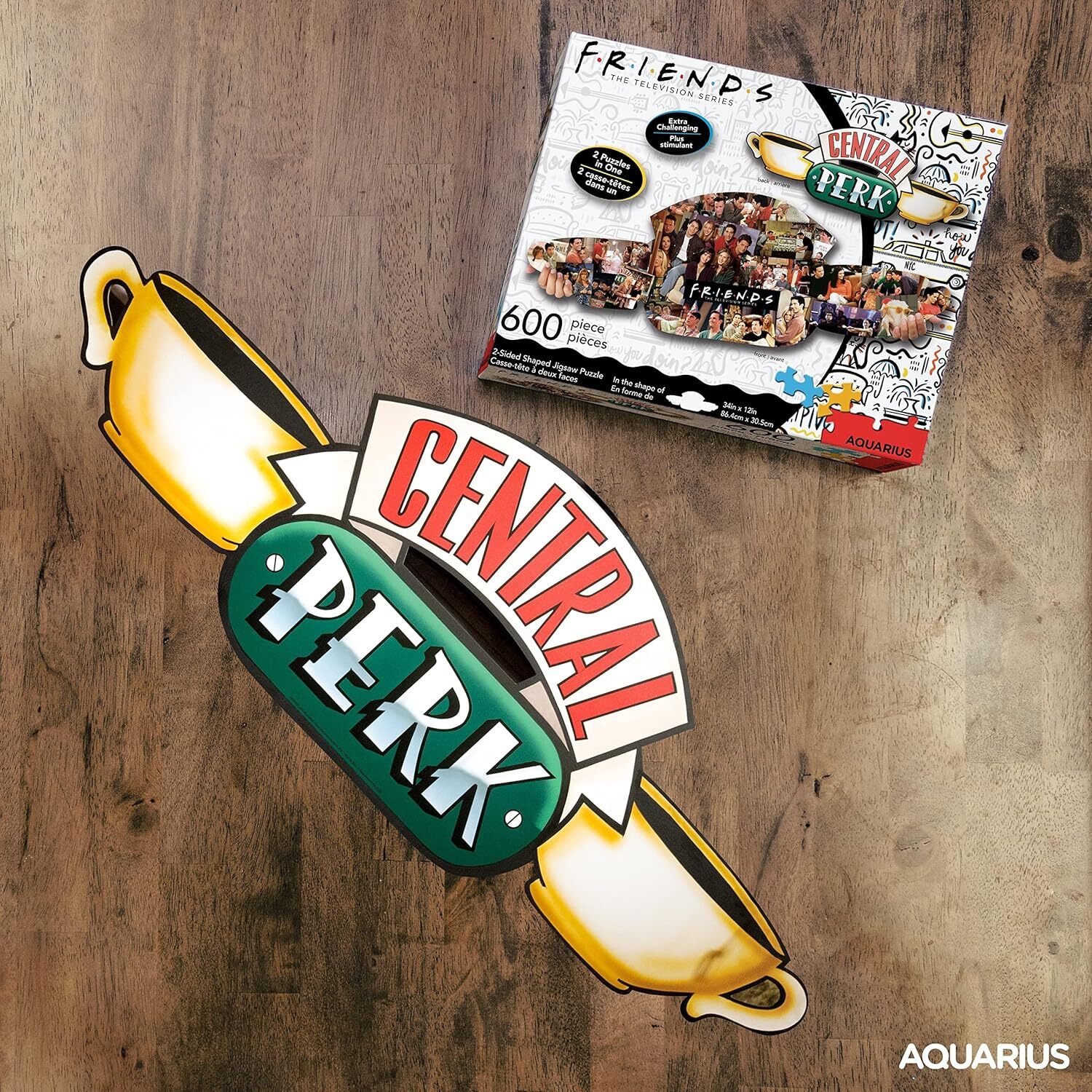 NMR DISTRIBUTION 75029 Central Perk Double Face Puzzle 600P 86X30Cm| White| One view 2