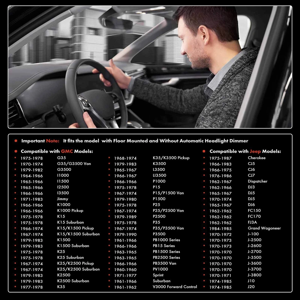 地面安装车头灯调光开关适用于别克 Electra GS 350 凯迪拉克跳棋 — 第 4/4 张图片