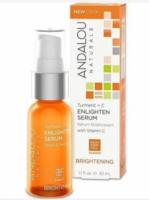 Andalou Naturals Turmeric + C Enlighten Serum - Brightening - 1.1 oz -New In Box