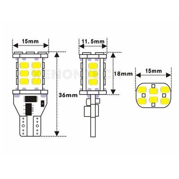2 x T15 W16W Reverso 921 955 Xenón Blanco Brillante LED Coche Bombillas 12v Canbus Foto 3 de 3
