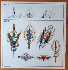 Vintage Spaulding Rogers Pinky Yun Traditional Japanese Tattoo Flash Sheet Y30