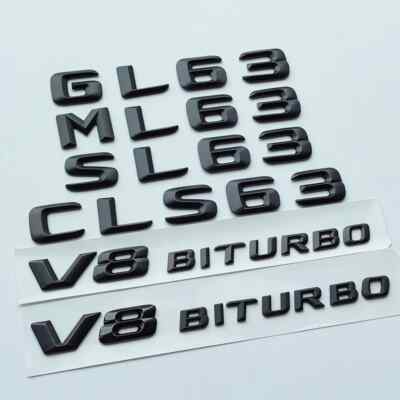 Matte Black Letter SL63 SL65 GL63 ML63 CLS63 CLS63s V8 Biturbo 4matic ABS Emblem