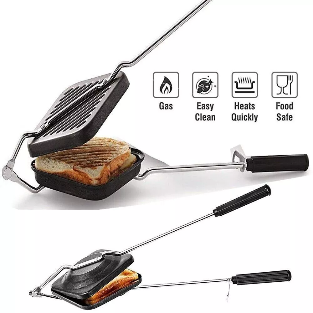 Sandwich Toaster Toastie Maker Non Stick Stainless Steel Machine Easy Clean  USA