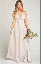Show Me Your Mumu Luna Halter Dress, crisp champagne, size small, worn once!