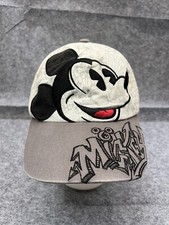 Walt Disney World Mickey Mouse Hat Cap Strap Back Adult White Cotton Graffiti