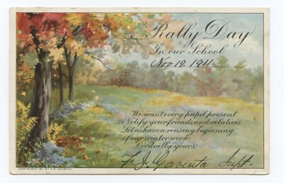 Church Invitation / Sunday School / Rally Day Religious Postcard | eBay