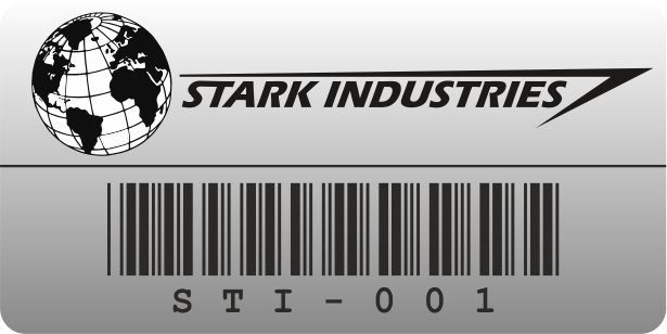 Stark Industries asset tag Vinyl Sticker / Label / Badge / Logo 2