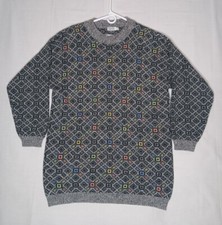 Vintage 80's Esprit Diamond Pattern Slouch Pullover Sweater Size Large