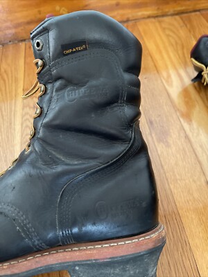 Chippewa Boots Mens Size 9.5E Black Style #25410 Leather Steel Toe