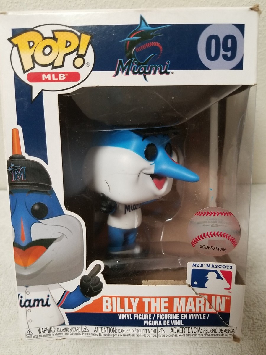 Funko Pop! MLB Mascots Miami Marlins BILLY THE MARLIN # 09 Figure.Box Is  Damaged