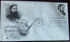 USA FDC SC#1446 Sidney Lanier 2/3/ 1972